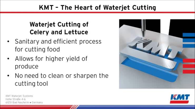 KMT Waterjet - Cutting Produce (Celery and Lettuce)